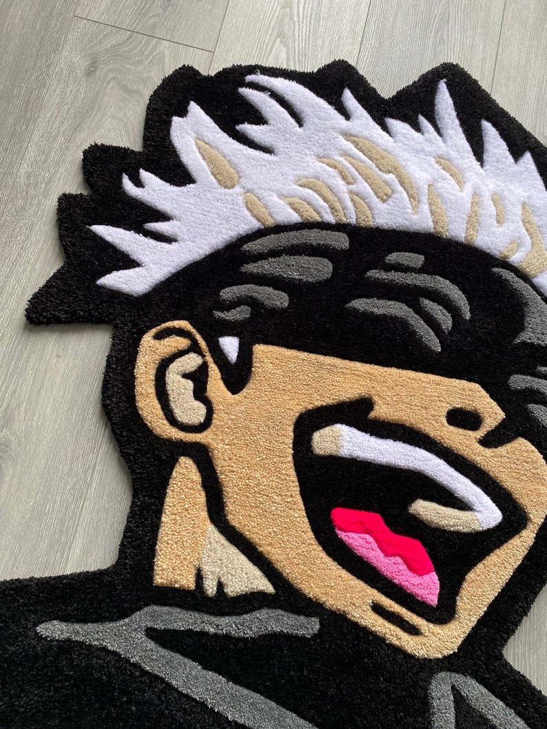Satoru Gojo Inspired Jujutsu Kaisen Tufted Area Rug Anime Custom Rug ...