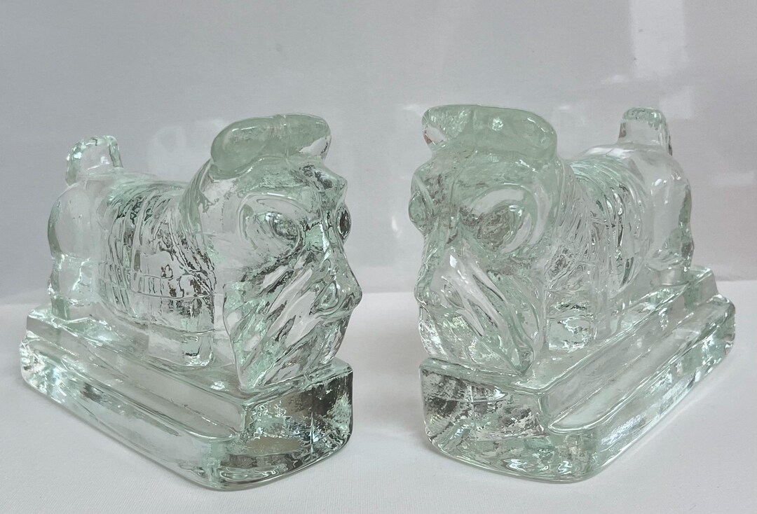 Vintage Corning Glass Scottish Terrier Bookends, C1937 - Etsy