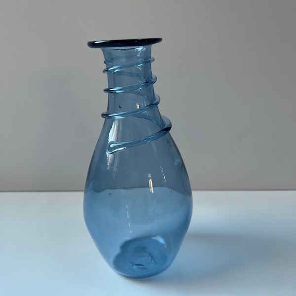 Hand blown blue bud vase