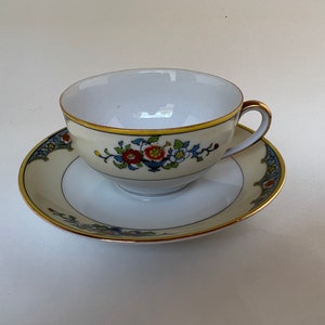 Noritake Cup and Saucer yellow snd blue floral
