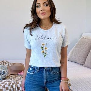 Latvian National Flower Tshirt, Latvian Women&#39;s Tee, Latvian Shirt, Latvian Gifts, Latvia Gift