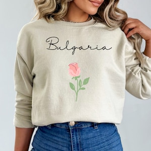 Bulgarian National Flower Shirt, Bulgarian Women&#39;s Sweatshirt, Bulgarian Shirt, Bulgarian Gifts, Bulgarian Shirt