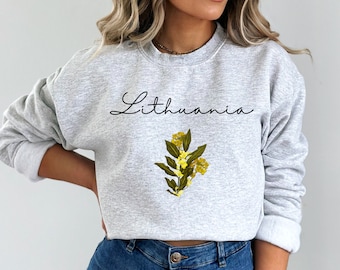 Lithuanian National Flower Shirt, Lithuanian Women's Sweatshirt, Lithuanian Shirt, Lithuanian Gifts, Lithuania Shirt