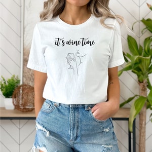 It&#39;s Wine Time Shirt, Cute Wine Shirt, Wine Tasting Shirt, Wine Lover Shirt, Wine Shirt for Women