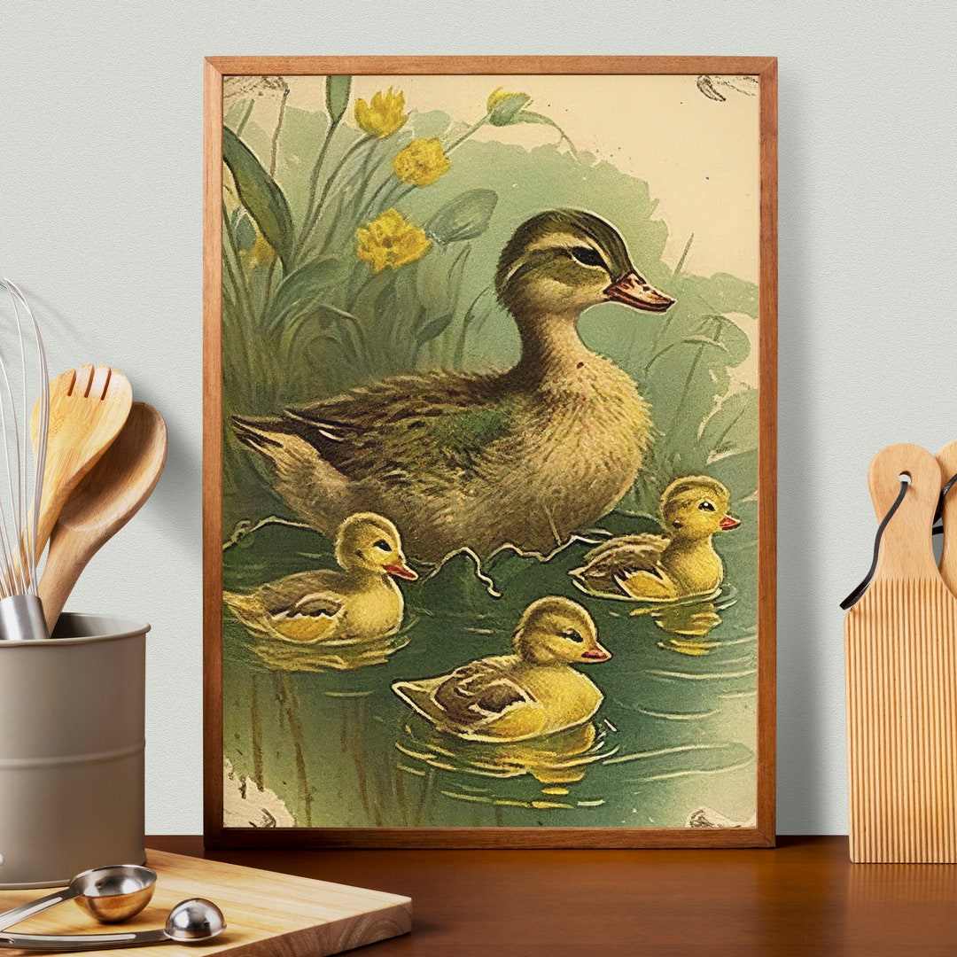 Duck Vintage Nursery Wall Art PRINTABLE Digital Downloadable Wall Art