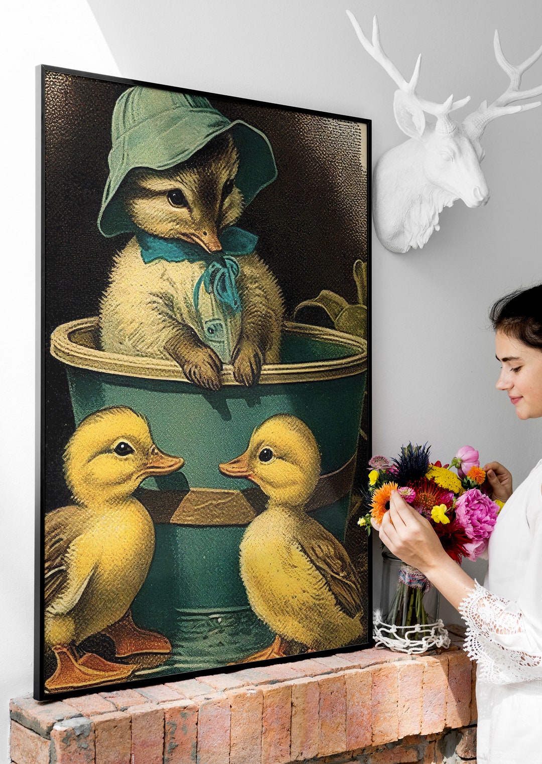Duck Vintage Nursery Wall Art PRINTABLE Digital Downloadable Wall Art