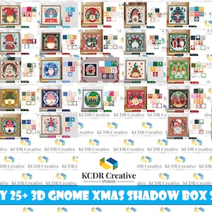 Pack of 25+ Christmas SVG Gnomes/Gonk 3d Designs, Shadow Boxes - 25+ Delightful Designs to Illuminate Your Holiday Decor!