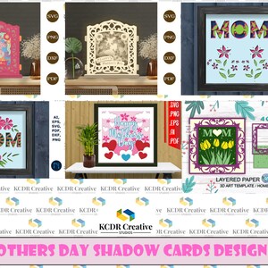 Unique Mother's Day Shadow Card Designs - Thoughtful Gifting Made Special, 34 Designs for Digital Download