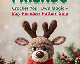 Holiday Reindeer Crochet Pattern | DK Yarn Amigurumi Ornament (UK PDF)