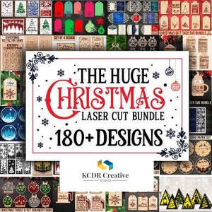 SVG Weihnachten 180+ Laser Cut Designs, Weihnachtsmann, Weihnachtsanhänger, Geschenkkartenhalter, Dekorationen, Rentiere, Spiele, 3D-Laterne, Ornamente