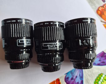 3 x Vintage Novelty Camera Lens Shot Glasses by Thumbs Up! Batch 9359 Excellent Condition