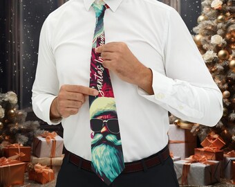 Santa Necktie, Santa's In Town, Christmas Tie, Stocking Stuffers