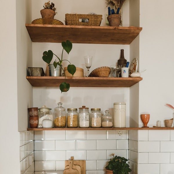 Walnut Floating Shelves Etsy