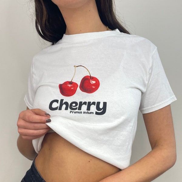 Y2K Baby Tee Vintage Baby Tee Graphic Baby Tee Y2K Crop Tee Camiseta gráfica Cherry Baby Tee Cottagecore Camisa Y2K Print Y2K Top