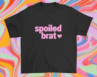 Y2K Baby Tee Spoiled Brat Shirt Slogan Baby Tee Funny Slogan Shirt Y2K Clothing Crop Top Streetwear Y2k Top Y2K Aesthetic Clothes Summer Tee