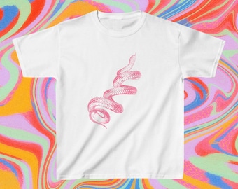 Y2K Baby Tee Vintage Baby Tee Graphic Baby Tee Y2K Crop Tee Graphic T Shirt Snake Baby Tee Grunge Shirt Tattoo Print Gothic Shirt Egirl