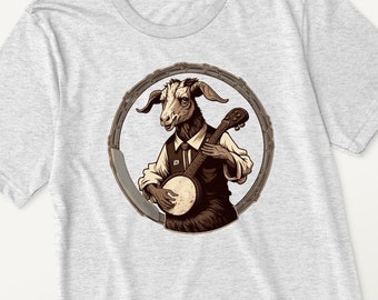 Baaanjo Picker - Goat Playing The Banjo - Short Sleeve Banjo Shirt - Adult/Unisex, Youth, and Toddler Sizes