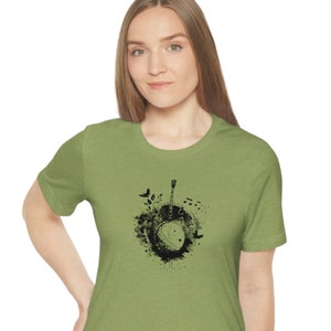 Banjo, Naturally - Abstrakte Banjo-Kunst - Kurzarm-Banjo-Hemd - Dunkles Design auf hellem Hemd - Erwachsene / Unisex, Jugend und Kleinkind-Größen