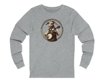 Baaanjo Picker - Goat Playing The Banjo (Long Sleeve Banjo Shirt)