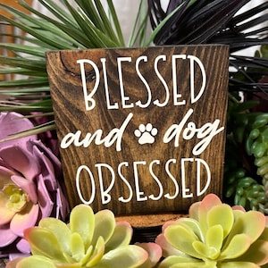 Unframed handmade wooden signs (Small tiered tray dog signs, dog table decor, wall decor)