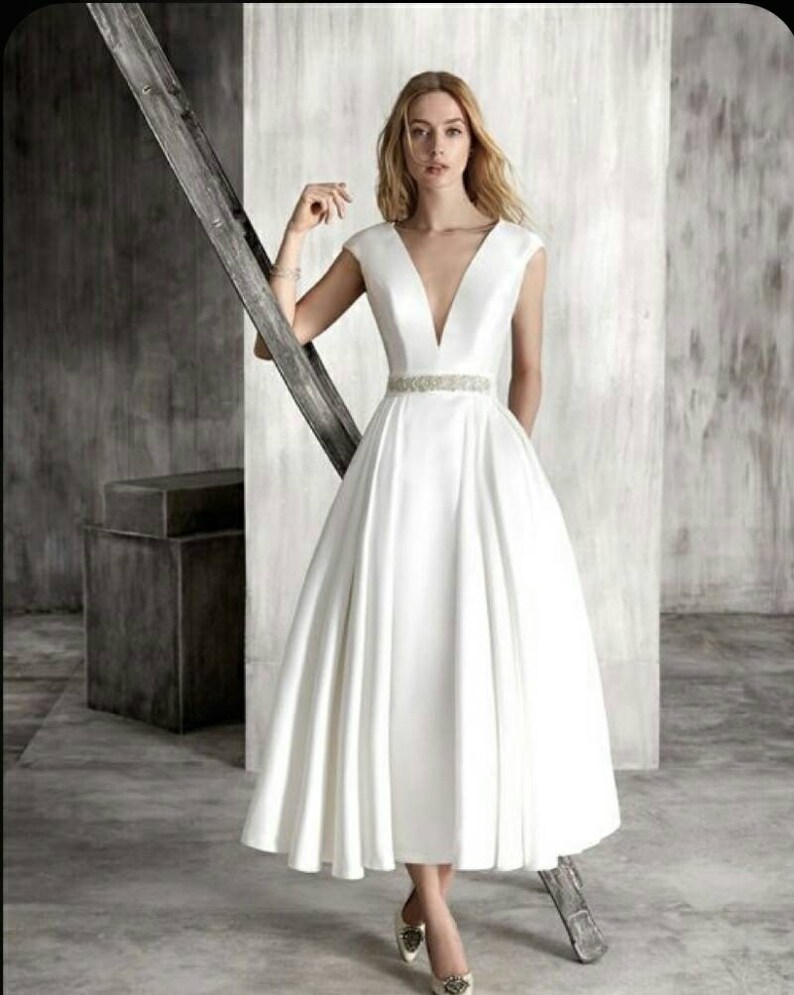 Civil Wedding Dress Ivory Wedding Dress Courthouse Wedding Etsy