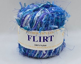 Flirt Eyelash Yarn- 101 Aqua/Lavendar/Blue/White (Discontinued)