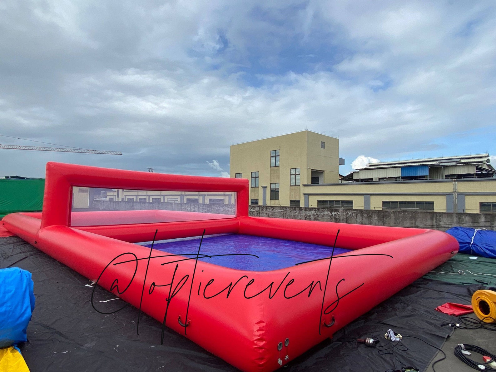 Giant Inflatable Volleyball Court With Blower and Ball. Etsy
