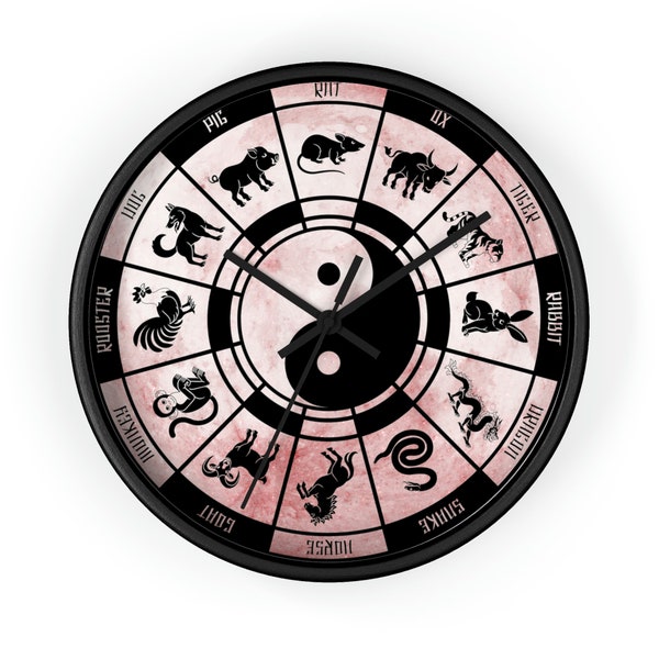 Chinese Zodiac Wall Clock, Chinese Zodiac Clock, Zodiac Wall Clock, Zodiac Clock