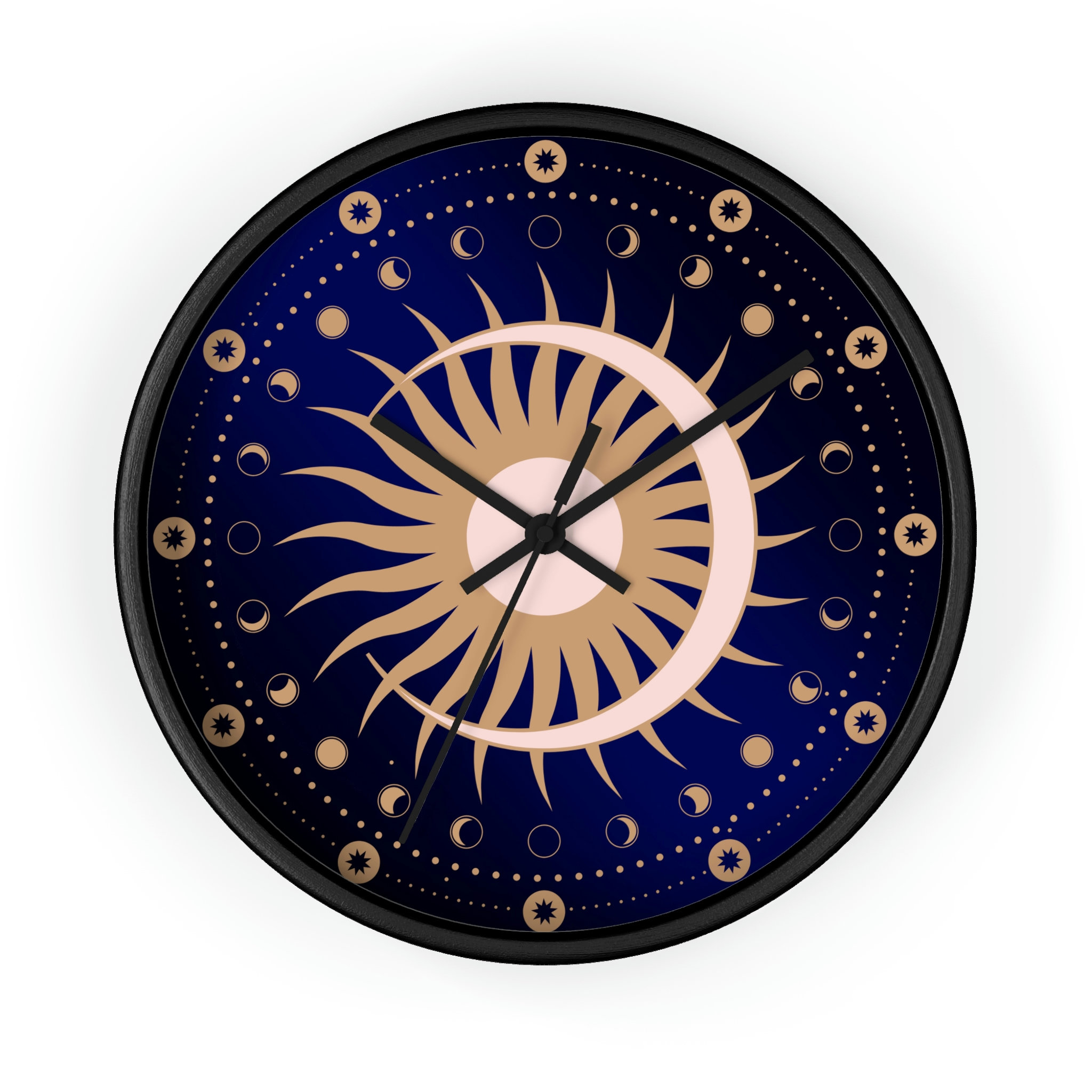 Sun and Moon Clock Sun and Moon Wall Clock Moon Phases Etsy