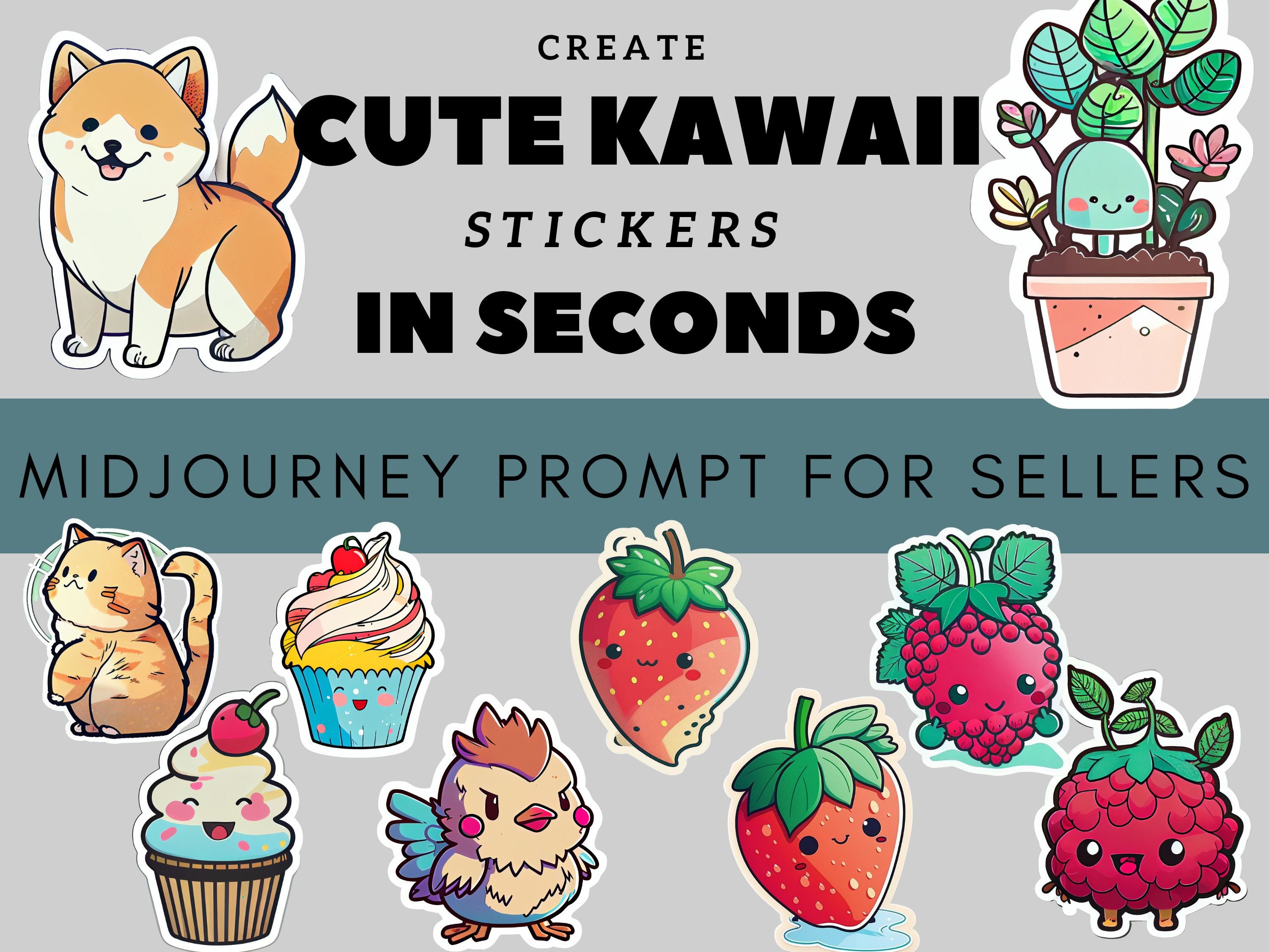 Cute Doll Girly Stickers Midjourney Prompt