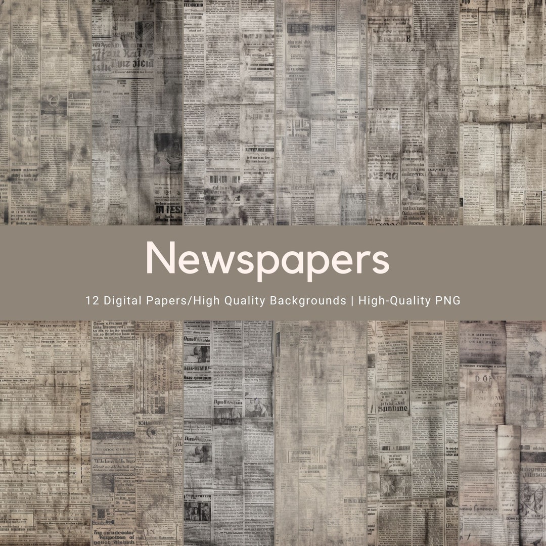 Newspaper Digital Papers, Unique Newspaper Pattern | Digital Prints for ...