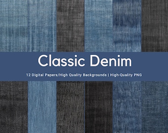 Denim Digital Papers, Unique Denim Pattern | Digital Prints For Projects | Unique pattern PNG | Denim Digital Pattern
