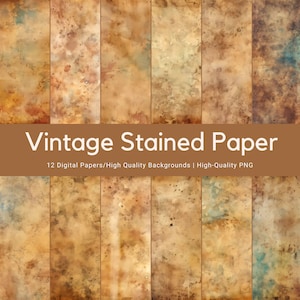 Stained Paper Digital Papers, Unique Paper Pattern | Digital Prints For Projects | Unique pattern PNG | Vintage Paper Digital Pattern