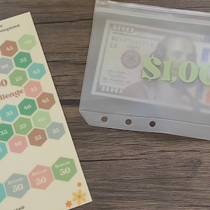 Individual Laminated Savings Challenge | 500, 1000, 5000, 52 Week, 26 Week Challenges | A6 Binder Savings Challenge