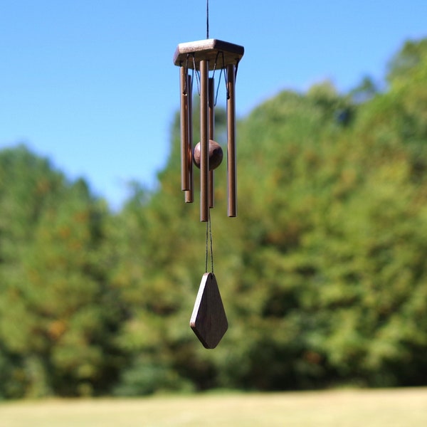 CathMeow 14-Inch Metal Wind Chimes, High-Quality Bronze colored, Essential Outdoor Decor, Handcrafted Outdoor Decor by Artisan
