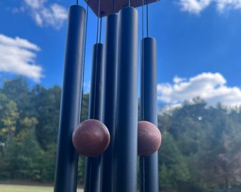 35-Inch Metal Wind Chimes, Deep tone, High-Quality Black colored, Essential Outdoor Decor, Handcrafted Outdoor Decor