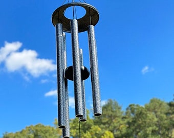 CathMeow 36-Inch Metal Wind Chimes, Deep tone, silver colored, High-Quality Essential Outdoor Decor