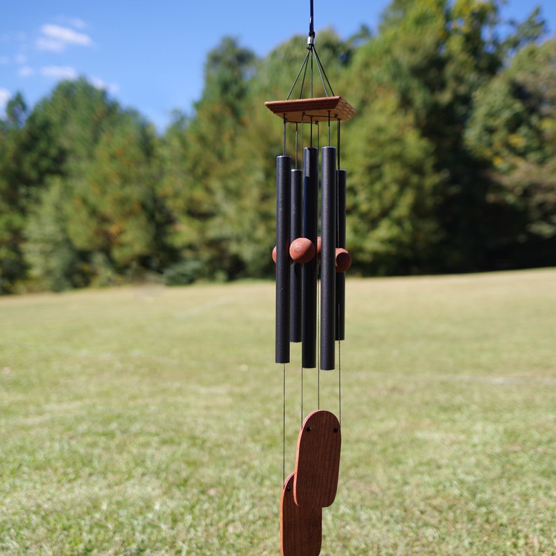 35-Inch Metal Wind Chimes, Deep tone, High-Quality Black colored, Essential Outdoor Decor, Handcrafted Outdoor Decor image 4