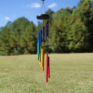 CathMeow 29-Inch Rainbow Multi-Tube Spiral Tree Wind Chime High-Quality Metal, Essential Outdoor Decor image 1