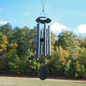 CathMeow 36-Inch Metal Wind Chimes, Deep tone, silver colored, High-Quality Essential Outdoor Decor