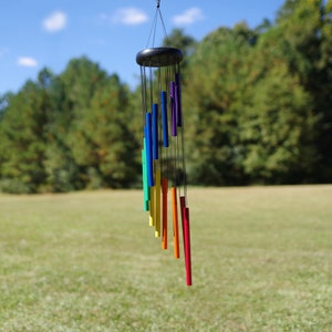CathMeow 29-Inch Rainbow Multi-Tube Spiral Tree Wind Chime High-Quality Metal, Essential Outdoor Decor image 2