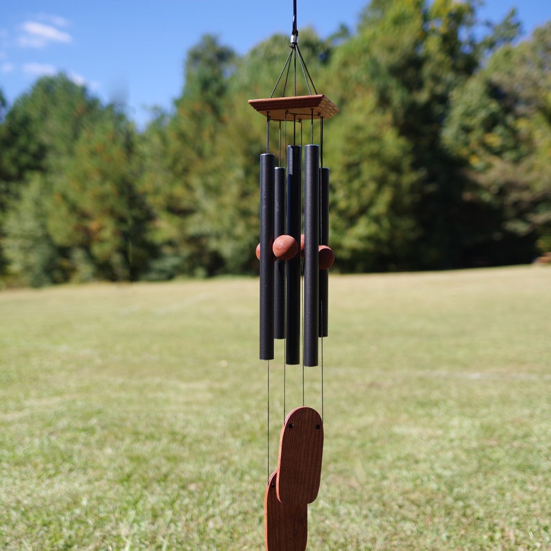 35-Inch Metal Wind Chimes, Deep tone, High-Quality Black colored, Essential Outdoor Decor, Handcrafted Outdoor Decor image 3