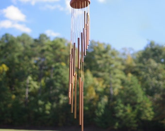 Carillon éolien multitubes en spirale CathMeow, 35 po., bronze, métal de haute qualité, essentiel pour la décoration extérieure