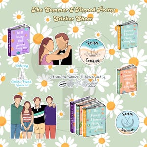 The Summer I Turned Pretty Sticker Sheet, PNG, Instant download, Team Conrad, Team Jeremiah, Team Belly, Cousins Beach,