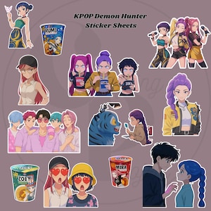 K-POP Demon Hunter-stickervel, png, direct downloaden, Rumi, Mira, Zoey, Jinu