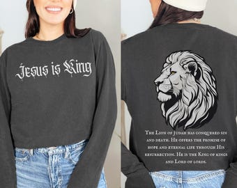 Lion of Judah Unisex Long Sleeve Shirt, Womens or Mens Christian Shirts