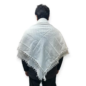 Palestine Keffiyeh scarf , unisex cotton scarf , shemagh scarf , white Palestinian scarf , handcrafted scarf , Arab style scarf men women’s