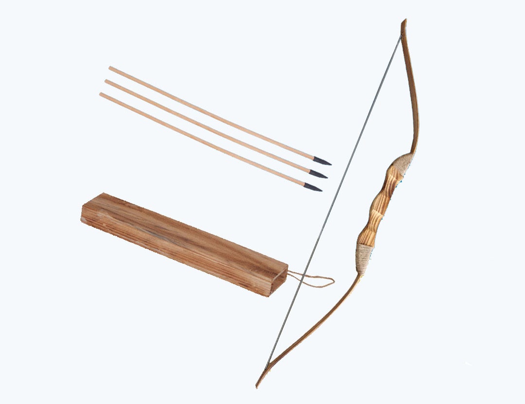 Wooden Bow and Arrow Kids Bow and Arrow Wooden Archery Set Etsy