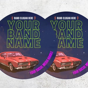 Retro Muscle Car Editable Sticker Template, Instant Download Printable ...