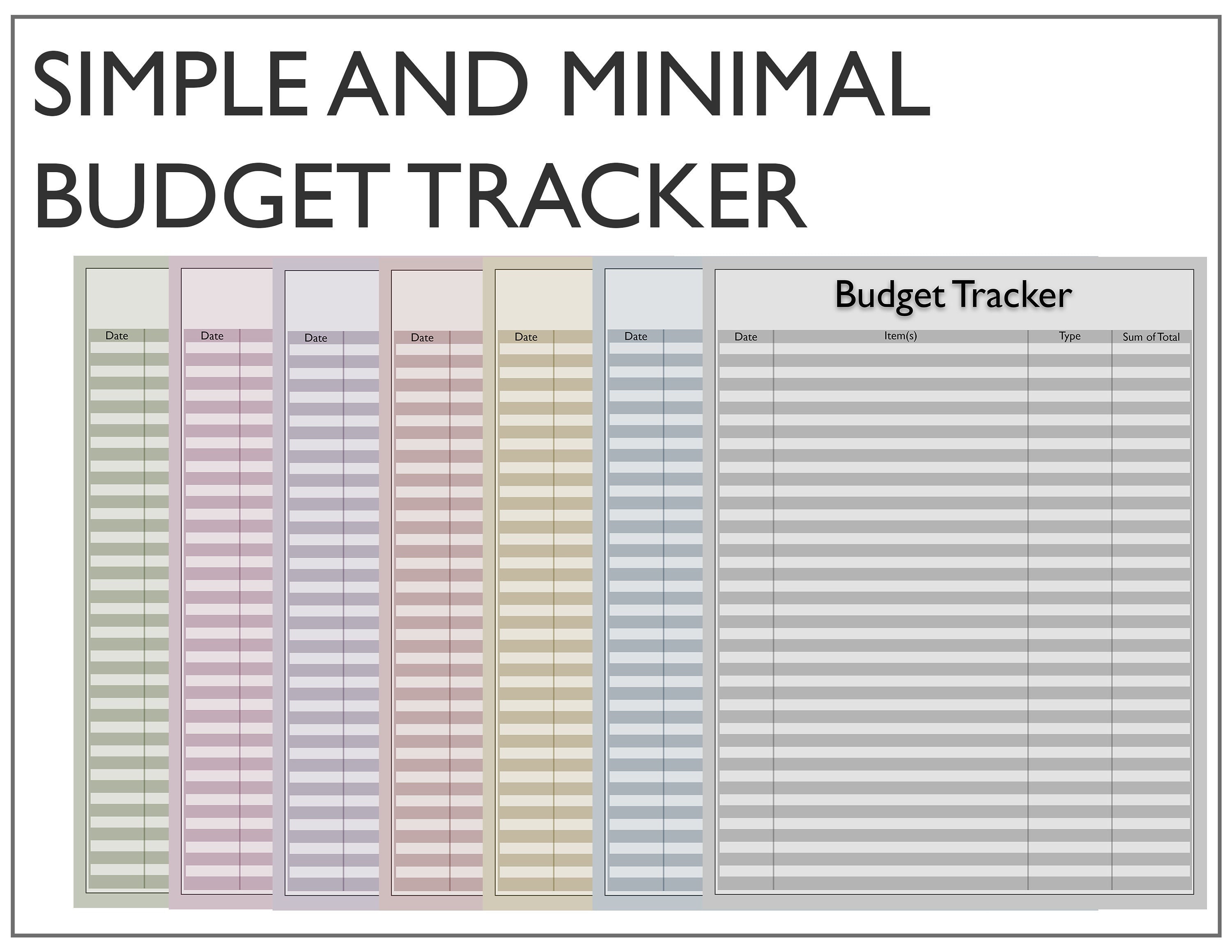 Minimal Digital Budget Tracker Simple Tracker for Expenses and Savings ...